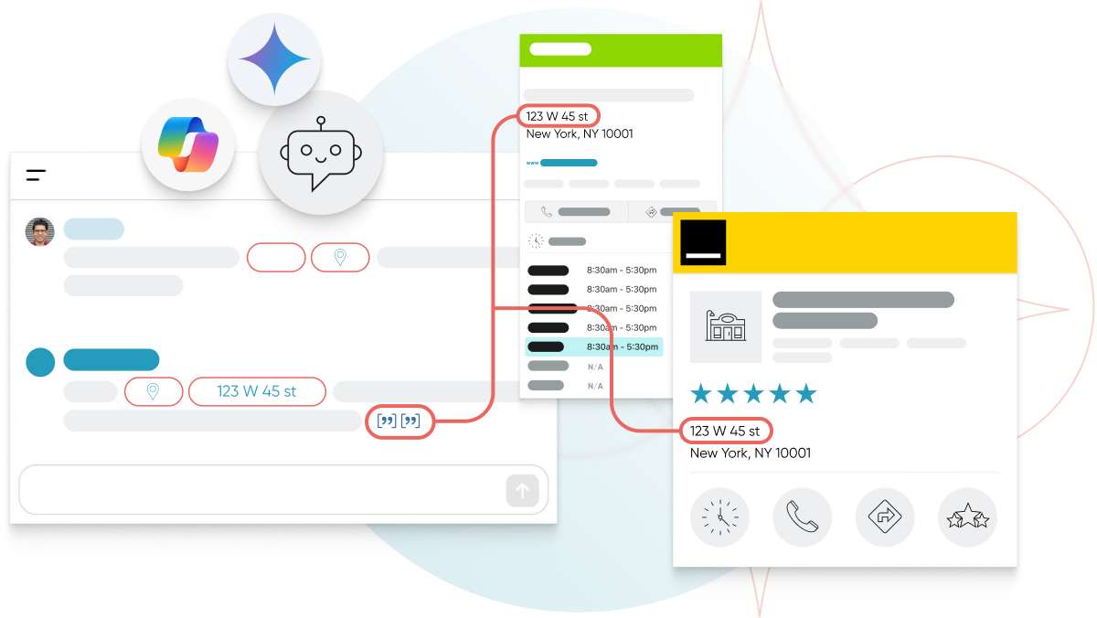 Abstract user interface design with icons and widgets.
