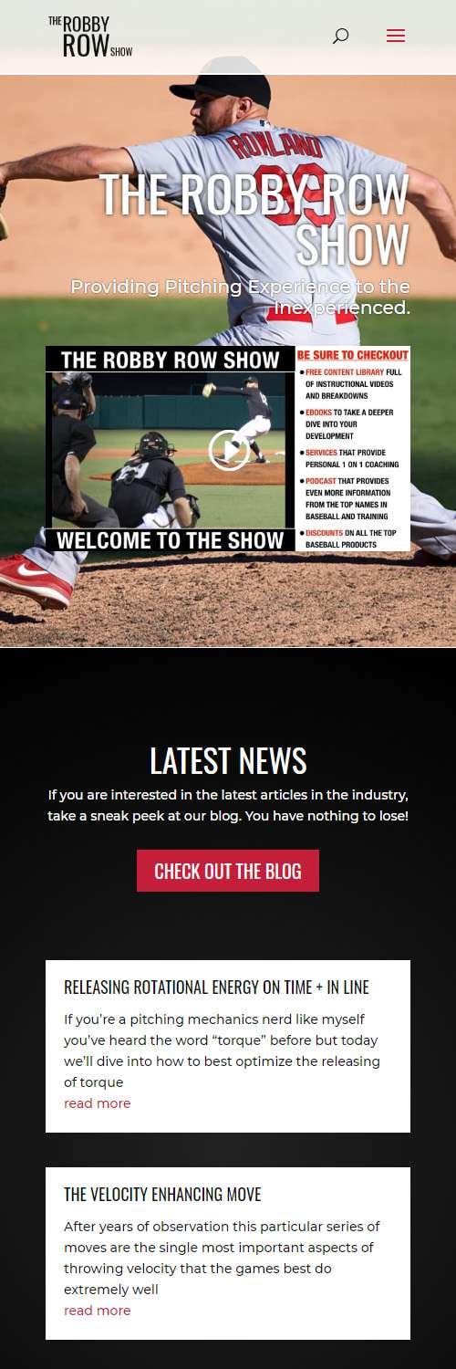 The Robby Row Show Website Client