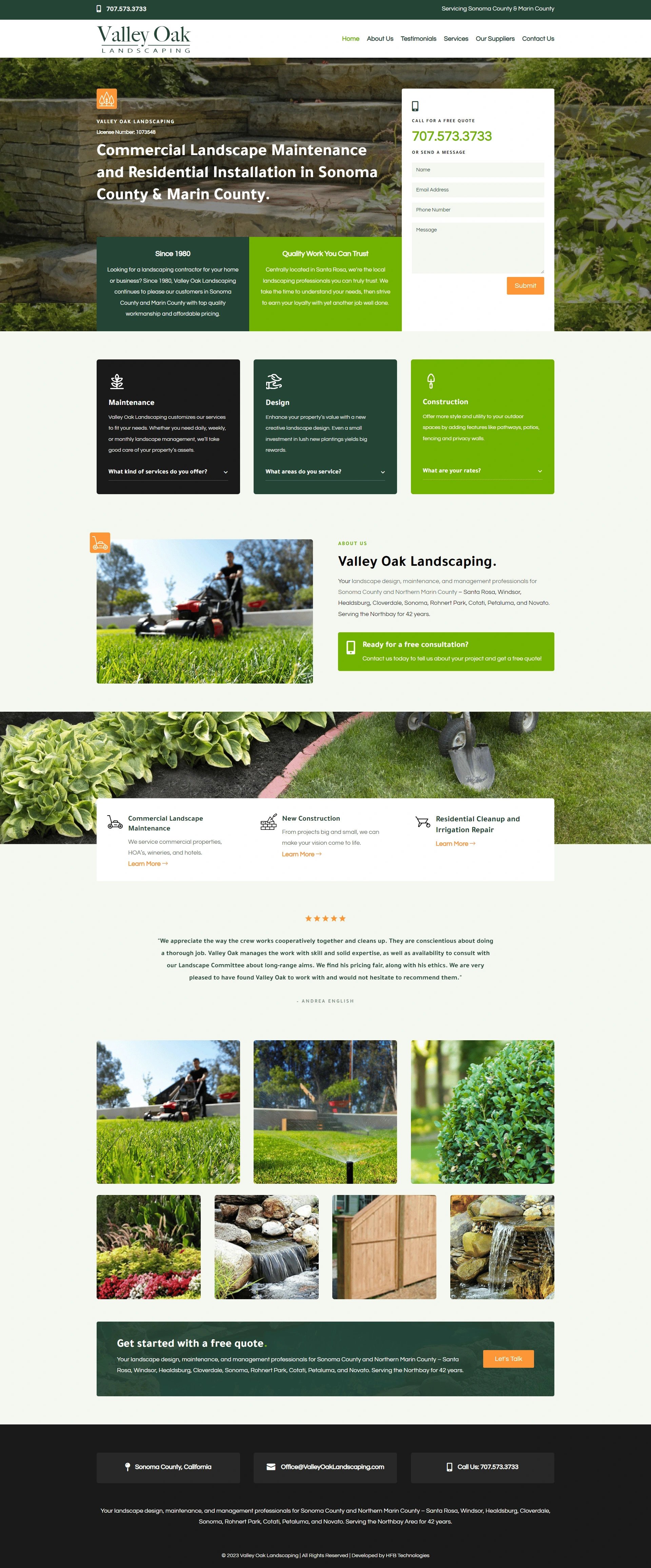 Landscape maintenance and installation services in Sonoma and Marin.