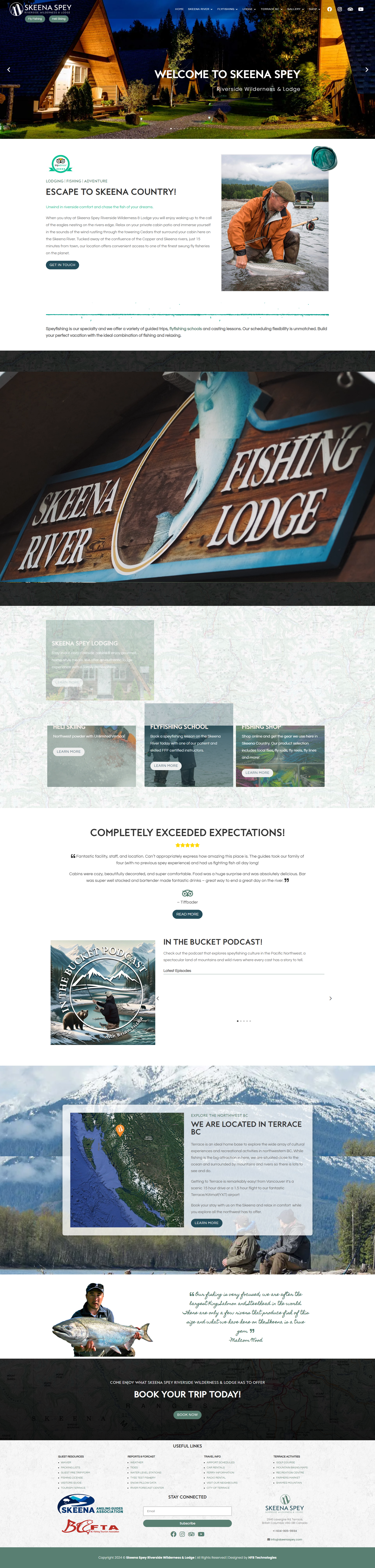 Skeena River Lodge, fishing adventure, scenic countryside views.