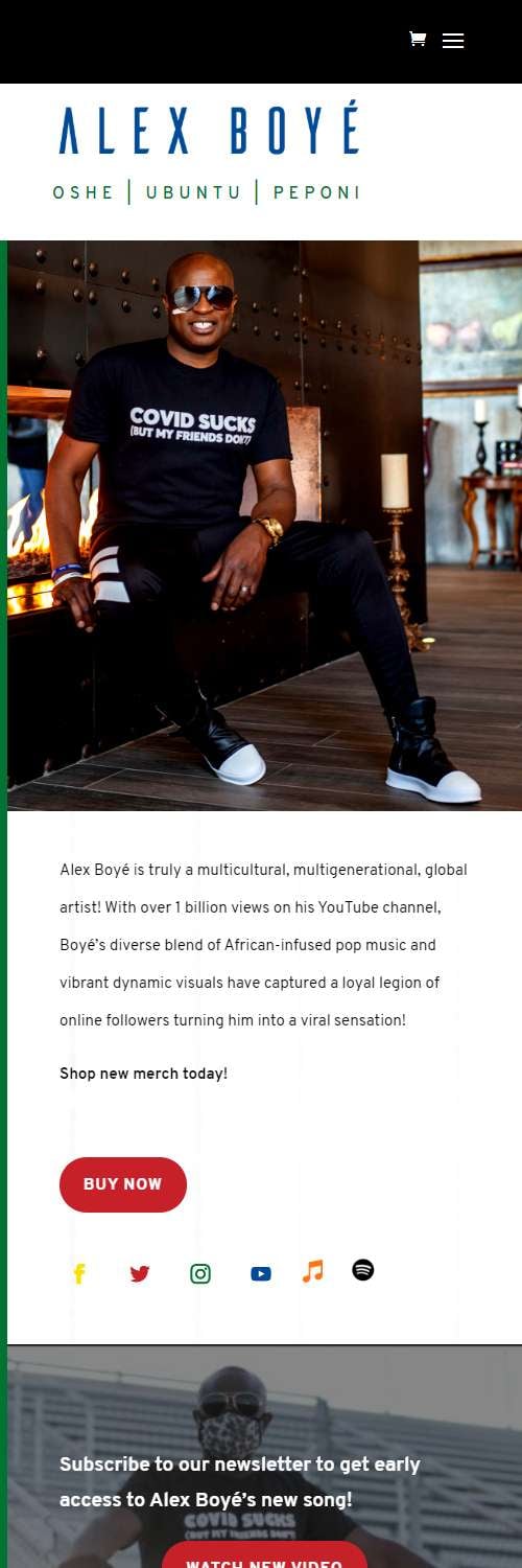 Alex Boyé Website Client