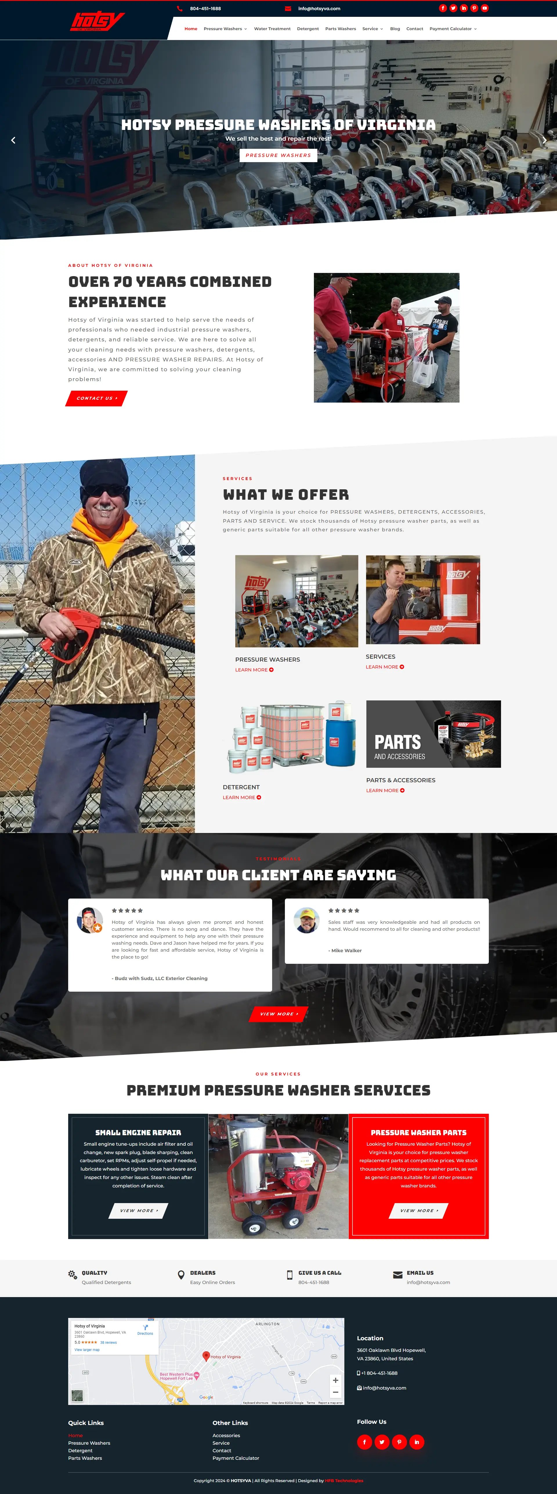 Hotsy Virginia offers pressure washer sales and services.