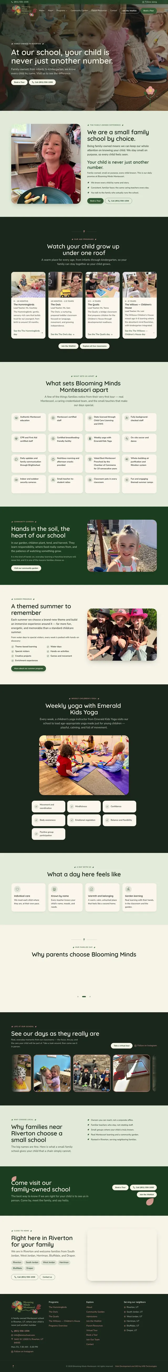 Blooming Minds Montessori website