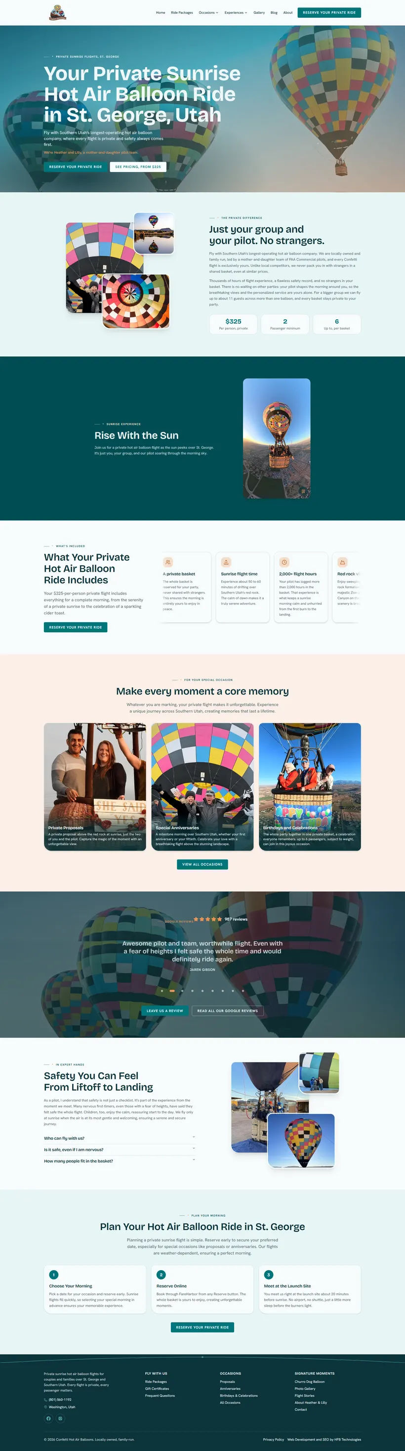 Confetti Hot Air Balloons website