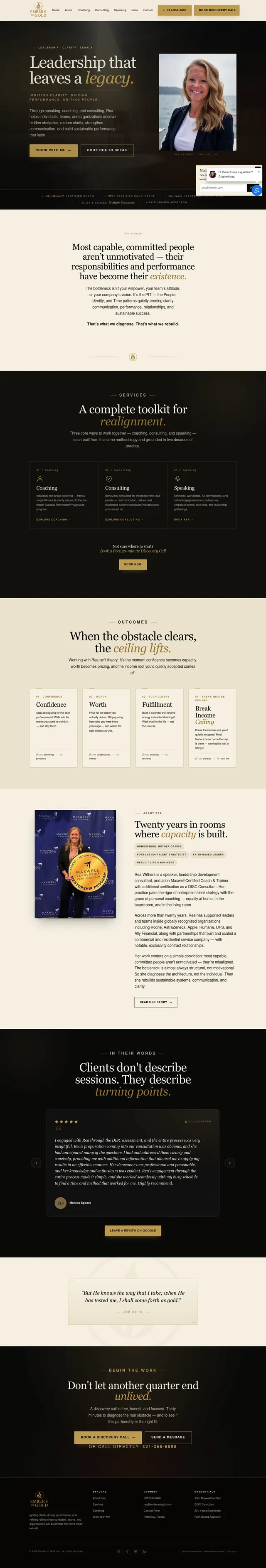 Embers of Gold website