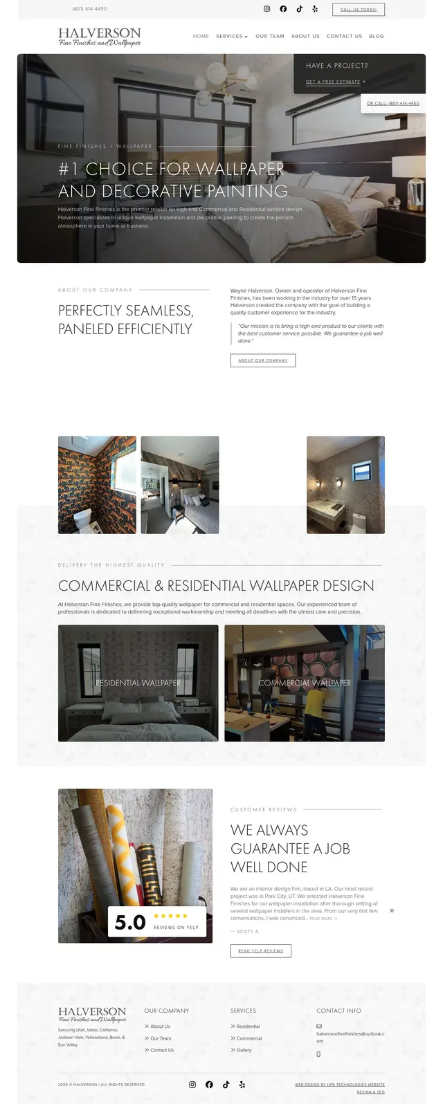 Halverson Fine Finishes & Wallpaper website