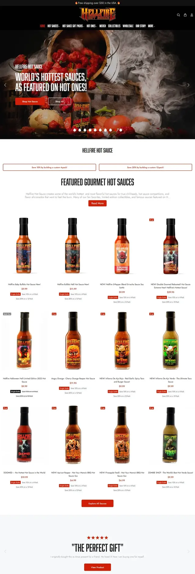 Hellfire Hot Sauce website