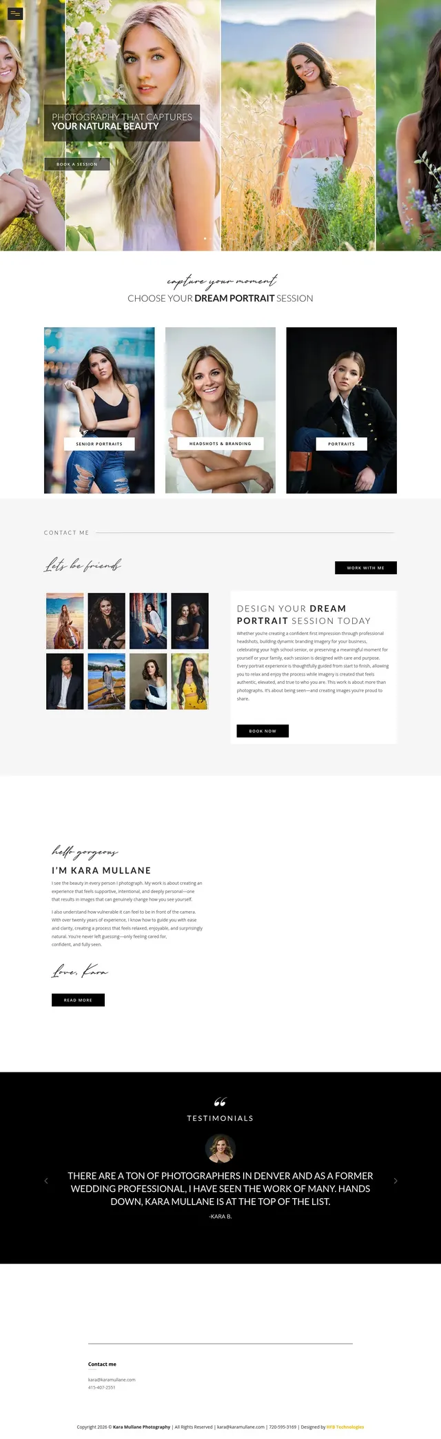 Kara Mullane Photography website
