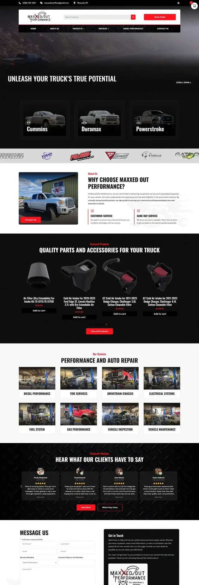 Maxxed Out Performance website