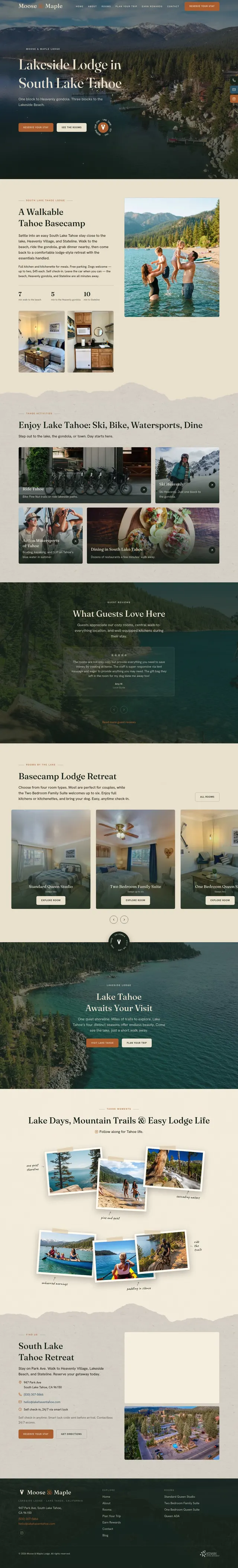 Moose & Maple Lodge website