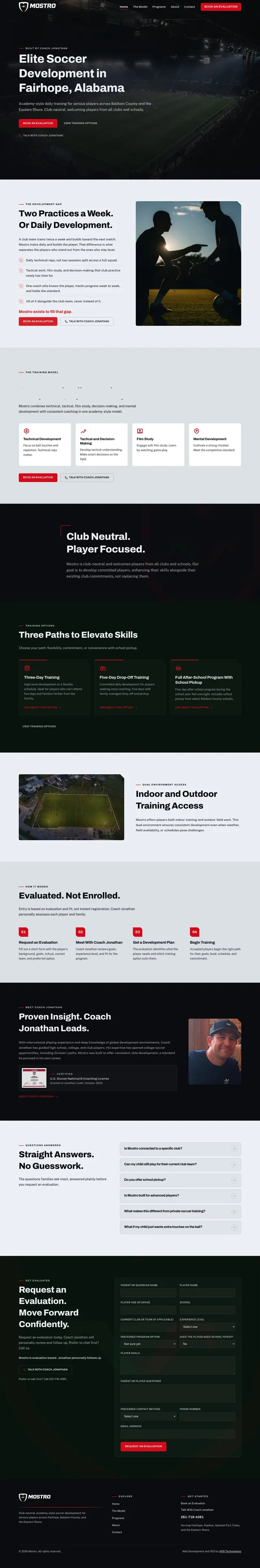 Mostro Soccer website