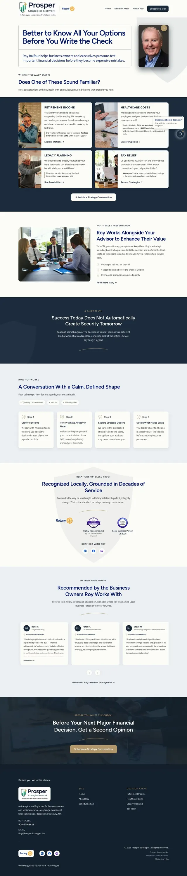 Prosper Strategies website