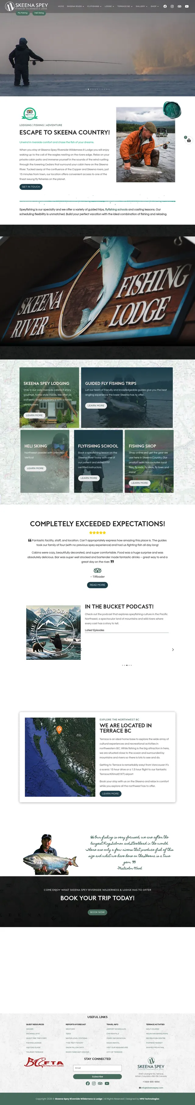 Skeena Spey Riverside Wilderness & Lodge website